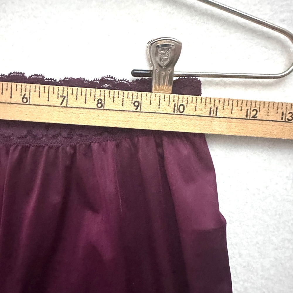 Vintage Vassarette Lace Bra 32C Tap Shorts Sz 4 Set Plum Purple Burgundy Wine - Picture 3 of 10